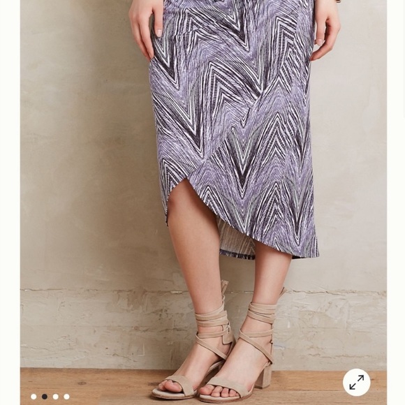 Anthropologie Maeve Purple Swirl High/Low Skirt - Picture 3 of 10